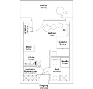 Floor plan apartment M of PM-AM Apartments GmbH
